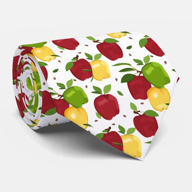 Cravate Couleurs pomme cool carrelage motif fruit (Roulé)
