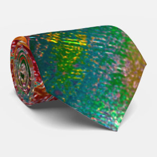Cravate Coupure de couches colorées avec brûlage rustique