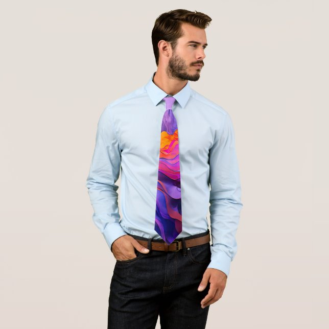 Cravate "Courants éthérés" (En situation)