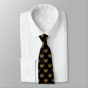 Cravate Couronne 01 - Brun d'or sur le noir