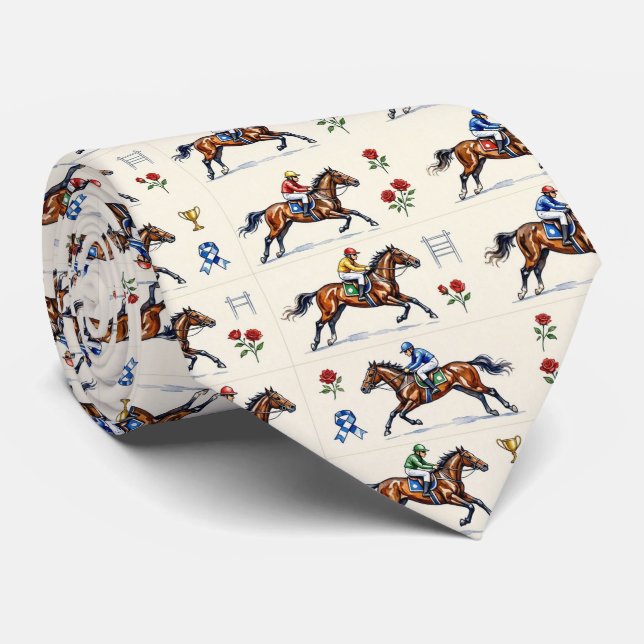 Cravate Course Hippique Faux Soie | Gentleman Cavalier de  (Roulé)