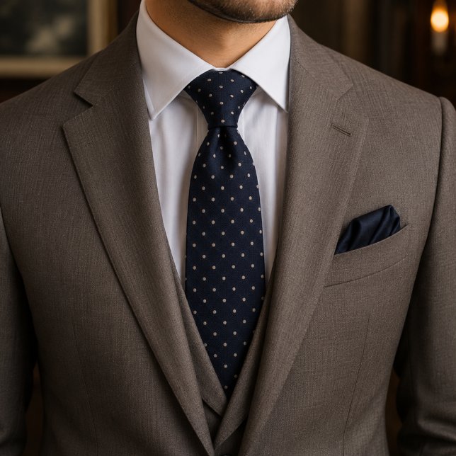 Cravate Couture Exécutif Intemporel Navy Ivoire (Créateur téléchargé)