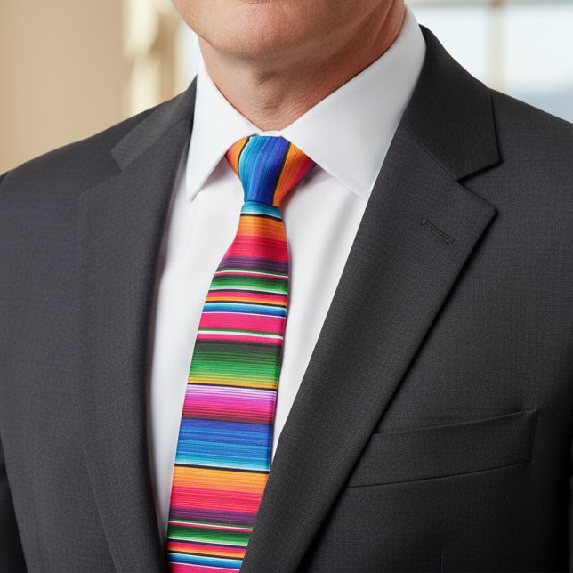 Cravate Couverture mexicaine Fiesta Stripes colorées Sarap (Créateur téléchargé)