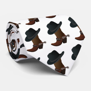 Cravate Cowboy Boot and Hat Tie