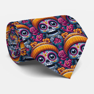 Cravate Crâne à sucre - Crâne à Beanie Calavera