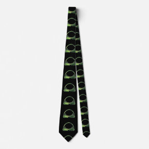Cravate Crâne alien vert en noir