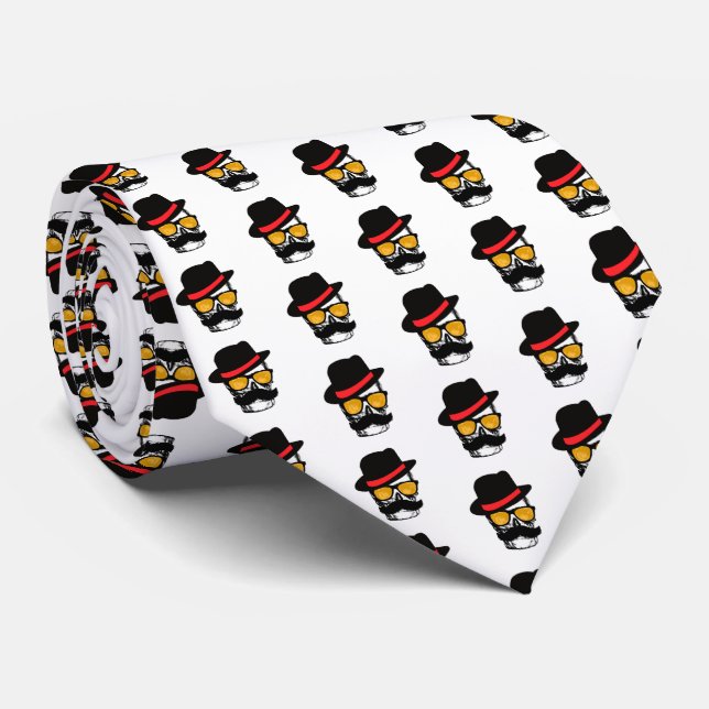 Cravate Crâne de M. Moustache (Roulé)