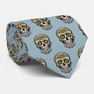 Cravate Crâne en sucre Pop Art Dia de los Muertos