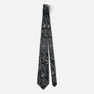 Cravate Crâne et colonne vertébrale cachés Paisley   Gothi