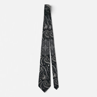 Cravate Crâne et colonne vertébrale cachés Paisley | Gothi