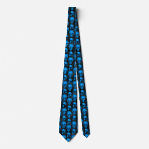 Cravate Crânes bleus et série Tournesol Design 6