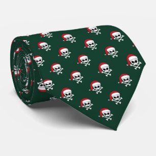 Cravate Crânes de Noël Grunge Santa