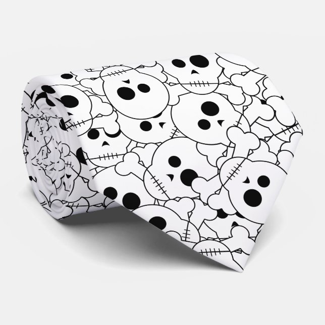 Cravate Crânes d'Halloween (Roulé)