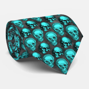 Cravate Crânes Turquoise et Série Tournesol Design 1