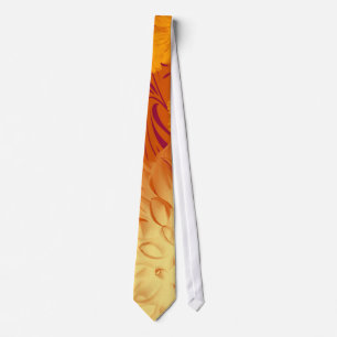 Cravate Cravate, Beau Jaune D'Or Et Floral Orange