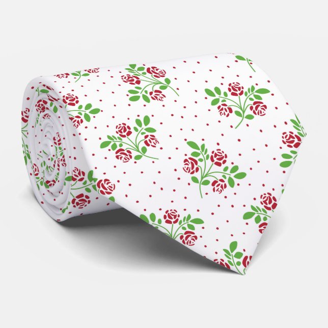 Cravate Crayon Roses rouges (Roulé)