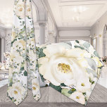 Cravate Creamme blanc Desdia Rose Mariage blanc Floral<br><div class="desc">Un cravate rose desdias blanc crémeux aux fleurs aquarellées et à la végétation d'eucalyptus contre un arrière - plan blanc pur.</div>