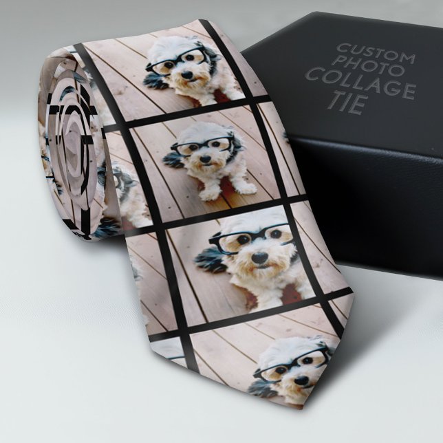 Cravate Créer un collage photo personnalisé avec 3 photos (Custom Photo Collage Tie - Create Your Own Look)