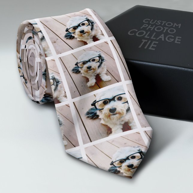 Cravate Créer un collage photo personnalisé avec 3 photos (Custom Tie with a Photo Collage)