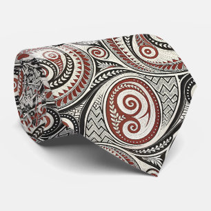 Cravate Créez Votre Propre Tribal Festif Rouge Noir Blanc