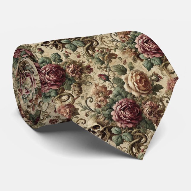 Cravate Crématoire en bois de rose - Victorien gothique (Roulé)