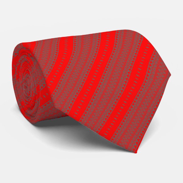 Cravate Crimson Prestige Géométrique (Roulé)