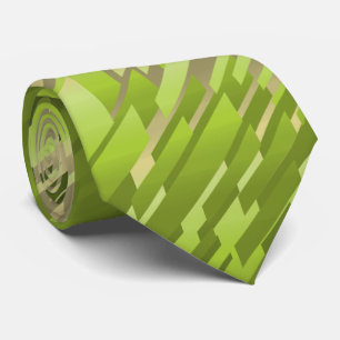 Cravate Cristal Prisme Rayé Spectre Vert Deux Côtés