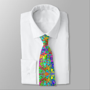Cravate cristaux arc-en-ciel, polygones, motif de triangle
