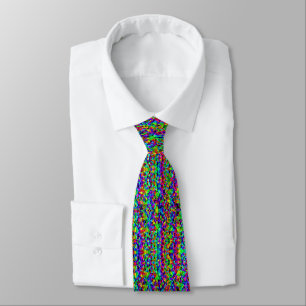 Cravate cristaux arc-en-ciel, polygones, motif de triangle
