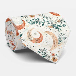 Cravate Croissant de Lune Céleste Bohème Botanique