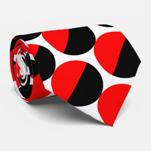 Cravate Croissants alternatifs 05a - Rouge et noir