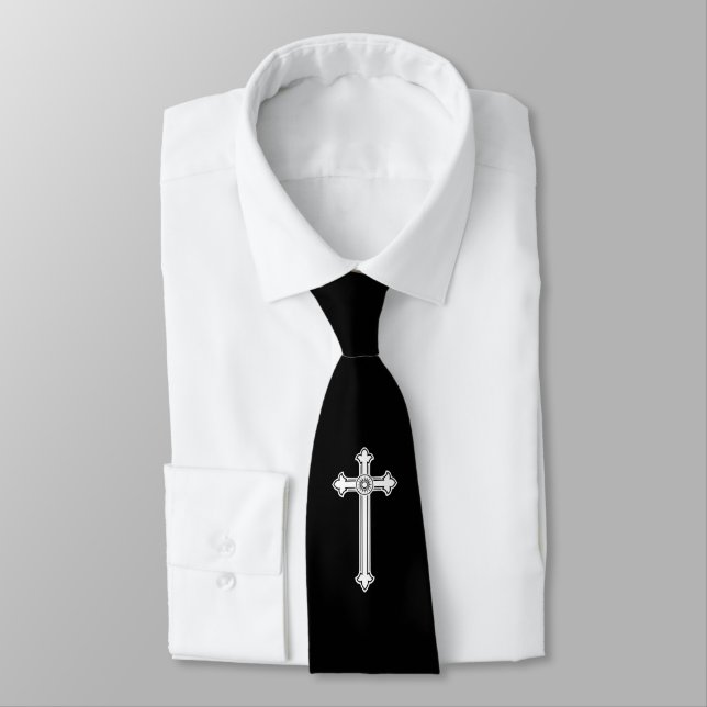 Cravate croix chrétienne (Attaché)