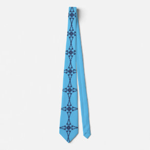 Cravate Croix chrétienne avec ornement bleu