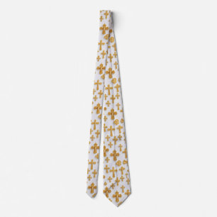 Cravate Croix d'or chrétienne