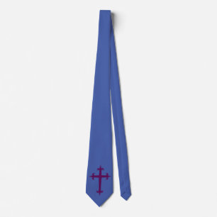Cravate Croix violette Art dévotionnel pour le Carême et l
