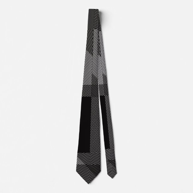 Cravate Crosshatch Op Art (Devant)