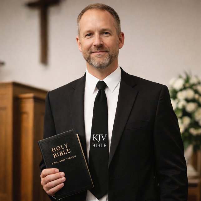 Cravate Croyant de la Bible KJV chrétien noir et blanc (Créateur téléchargé)
