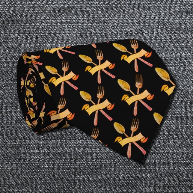 Cravate cuillère dorée et fourche (Créateur téléchargé)