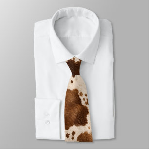 Cravate Cuir de vache marron rustique Ferme vintage