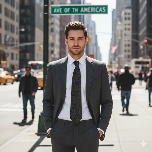 Cravate Cuir Faux Gris   (Sleek leather-look tie for sharp suits and standout street-to-boardroom style.)