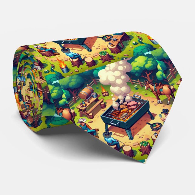 Cravate Cuisine Western Cowboys (Roulé)