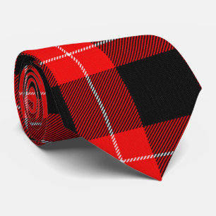 Cravate Cunningham Tartan rouge noir