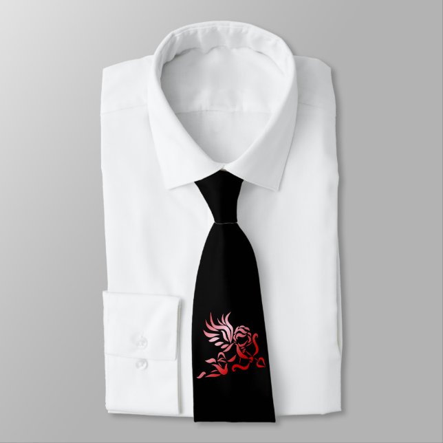 Cravate Cupidon rouge avec flèche et flèche (Attaché)