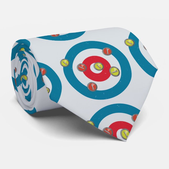 Cravate curling Maison et pierres de curling vue du haut (Roulé)