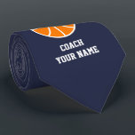 Cravate Custom neck tie gift for basketball coach<br><div class="desc">Custom neck tie gift for basketball coach. Sports Birthday present for high school coach, player, dad, uncle, grandpa, friend, trainer, co worker, fan, supporter, boss, team, wedding groom, son etc. Customizable necktie with basketball logo. Personalized gift idea for him.</div>