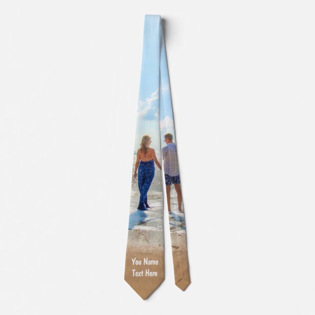 Cravate Custom Photo Text Name Neck Tie Your Love Photos (Devant)