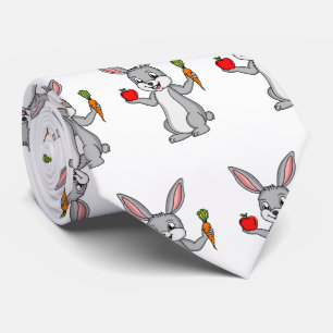 Cravate Cute bunny rabbit with vegetables