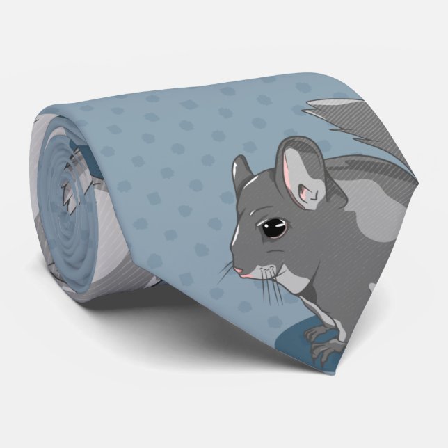 Cravate Cute Chinchilla Pattern (Roulé)
