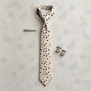 Cravate Cute Citrouille Chat Noir Halloween Motif