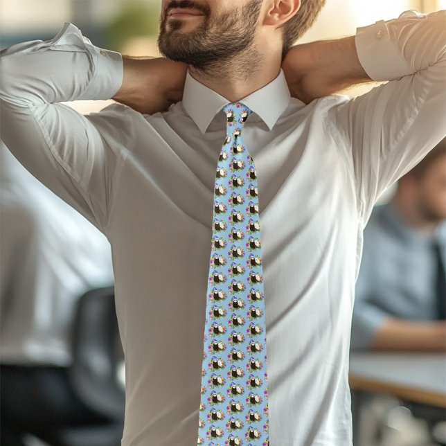 Cravate Cute Ferrets Floral (Créateur téléchargé)